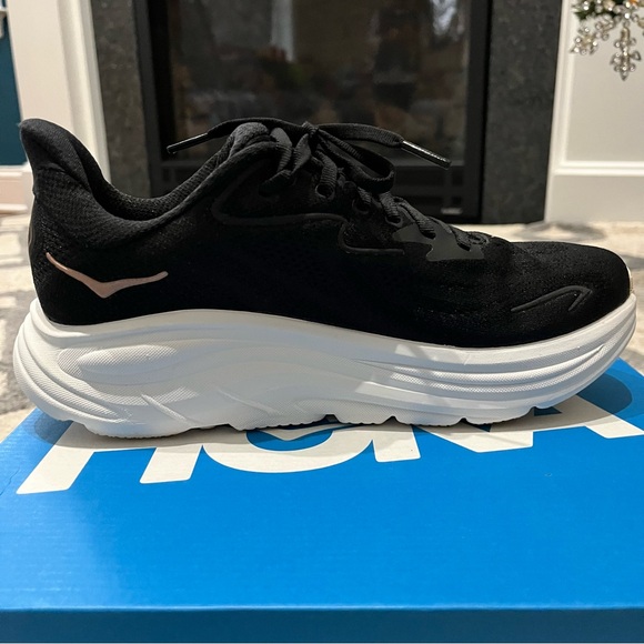 Hoka One One Clifton 10 Shoes Women 7.5 Black Rose Gold Athletic Running Sneaker - Picture 5 of 8